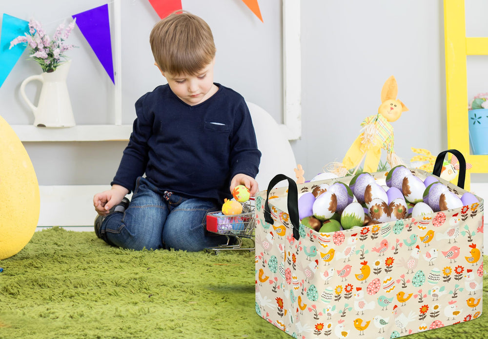 MAIZMZ Easter basket with flower pattern, helps tidy nurseries and shelves