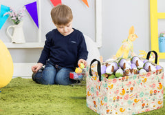 MAIZMZ Easter basket with flower pattern, helps tidy nurseries and shelves