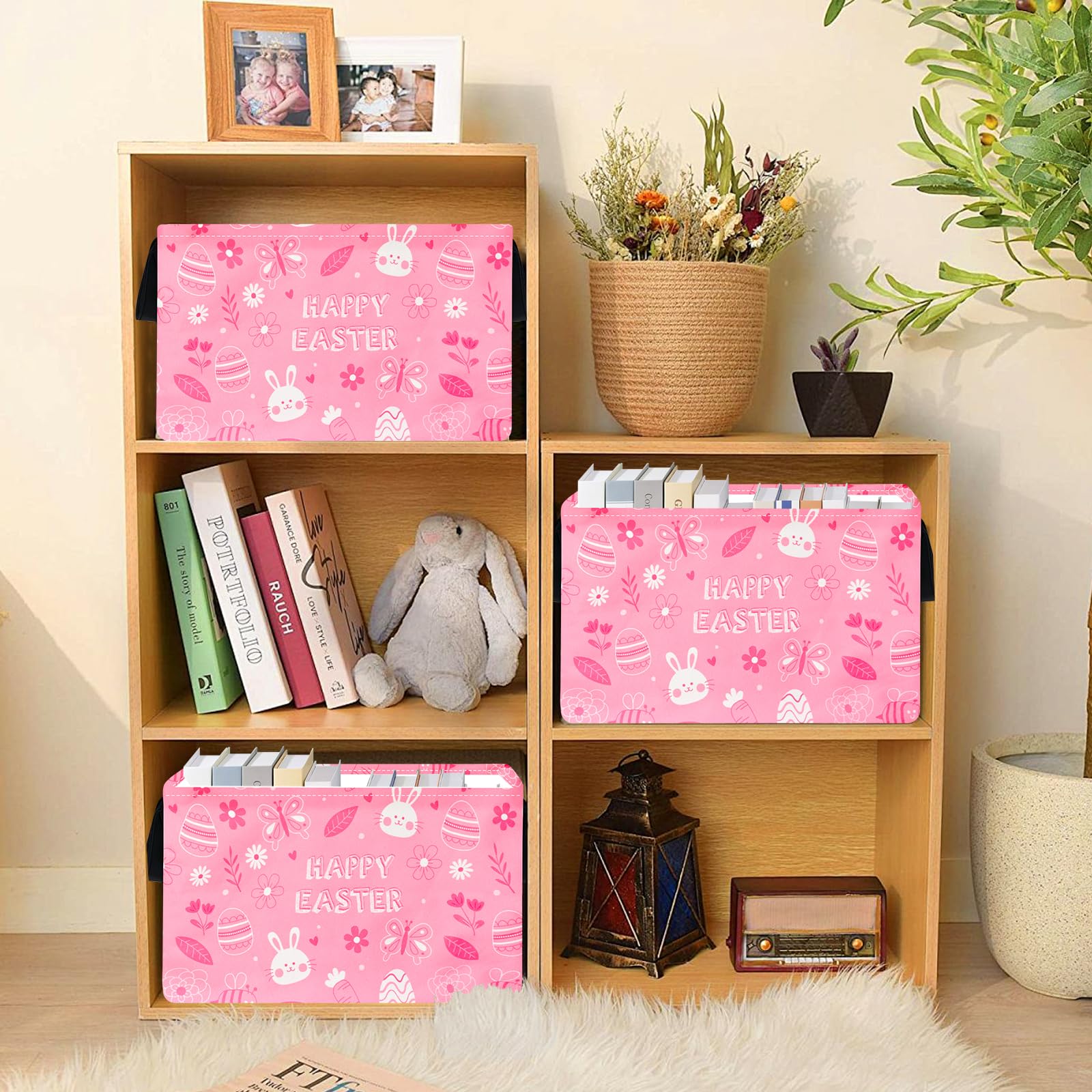 MAIZMZ basket with sturdy handles allows easy carrying from room to room.
