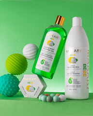 Hands apply Makari Bebe Cleansing Milk for easy use.
