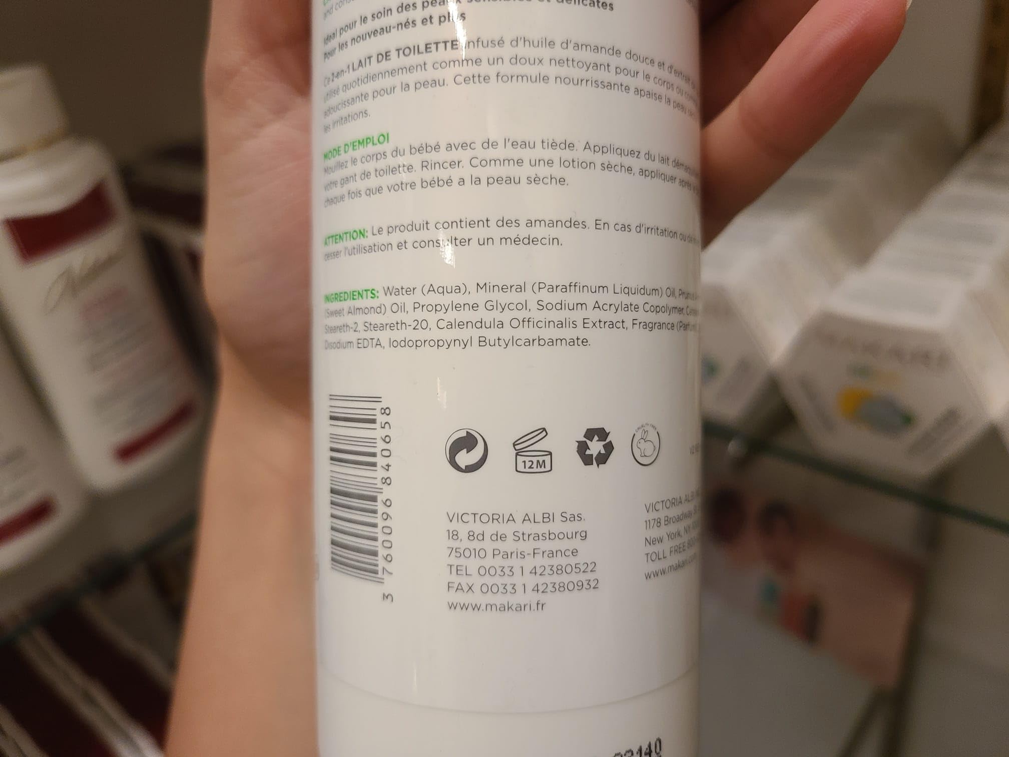 Makari Bebe Cleansing Milk post-bath hydration keeps baby's skin soft.