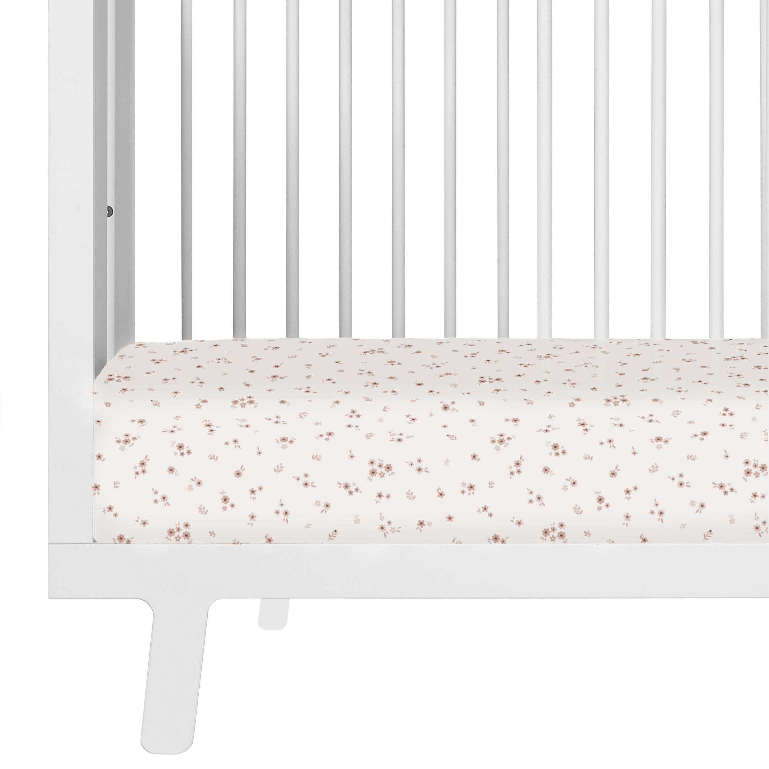 Makemake Organics Bloom crib sheet in soft sateen, gentle on baby skin