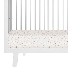 Makemake Organics Bloom crib sheet in soft sateen, gentle on baby skin