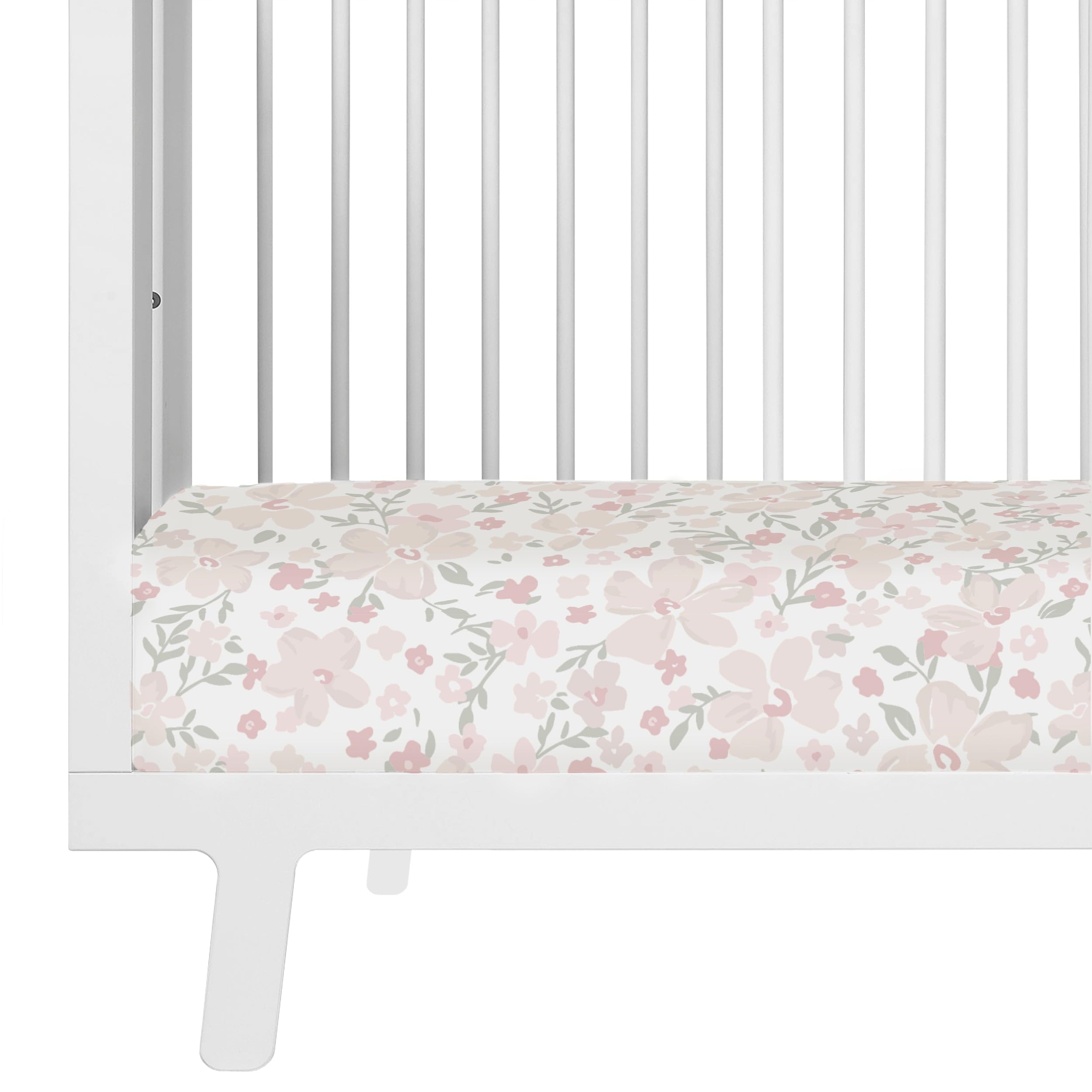 Makemake Organics crib sheet Blossom in organic cotton for gentle baby sleep.