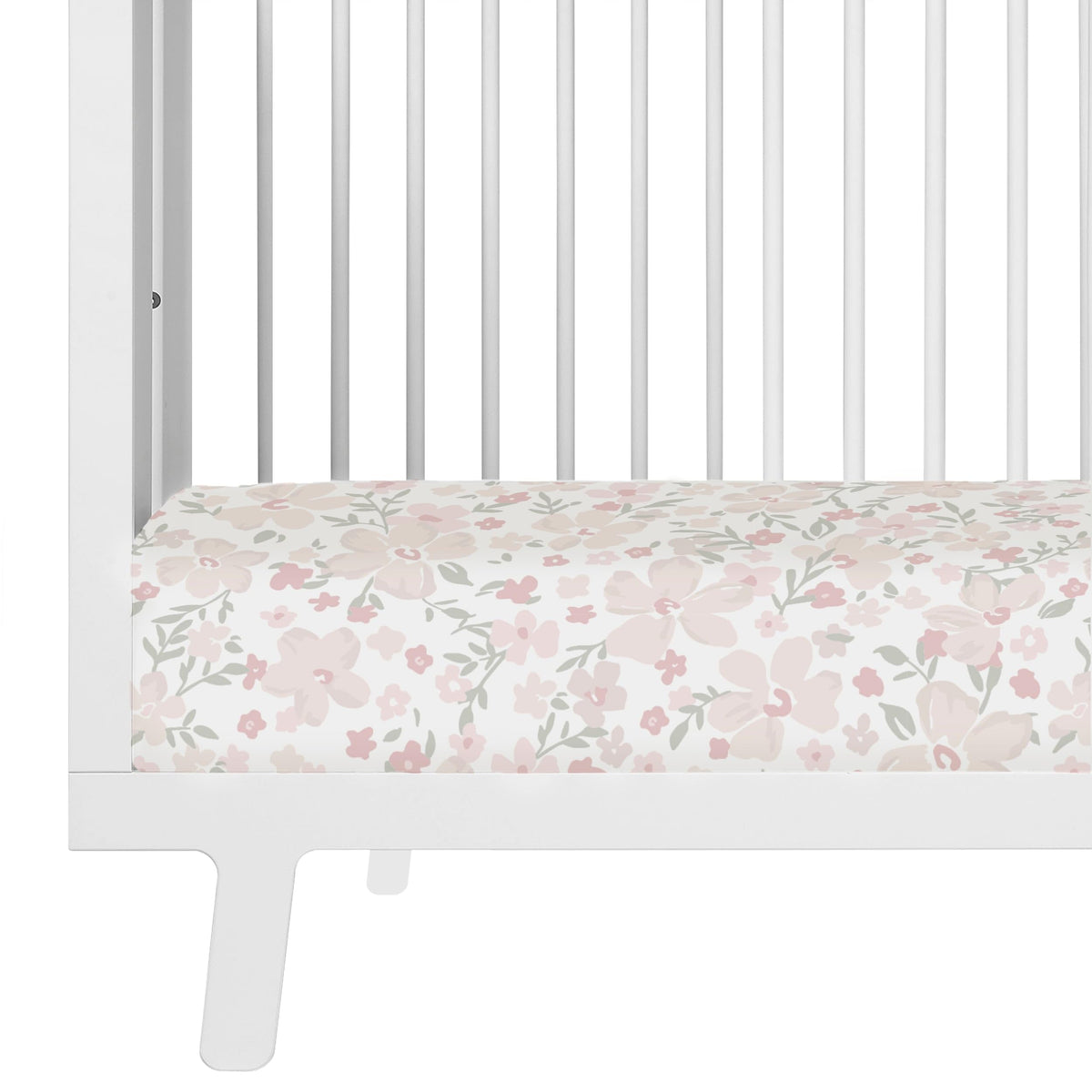 Makemake Organics crib sheet Blossom in organic cotton for gentle baby sleep.