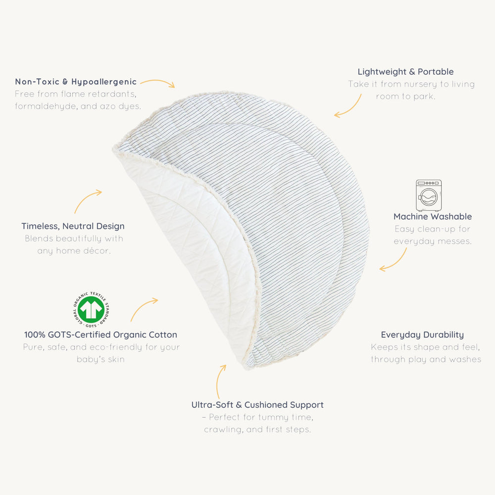MakeMake Organics GOTS-certified tag highlights organic standards.