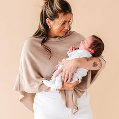 Makemake Organics knit cover doubles as shawl for versatile outings.