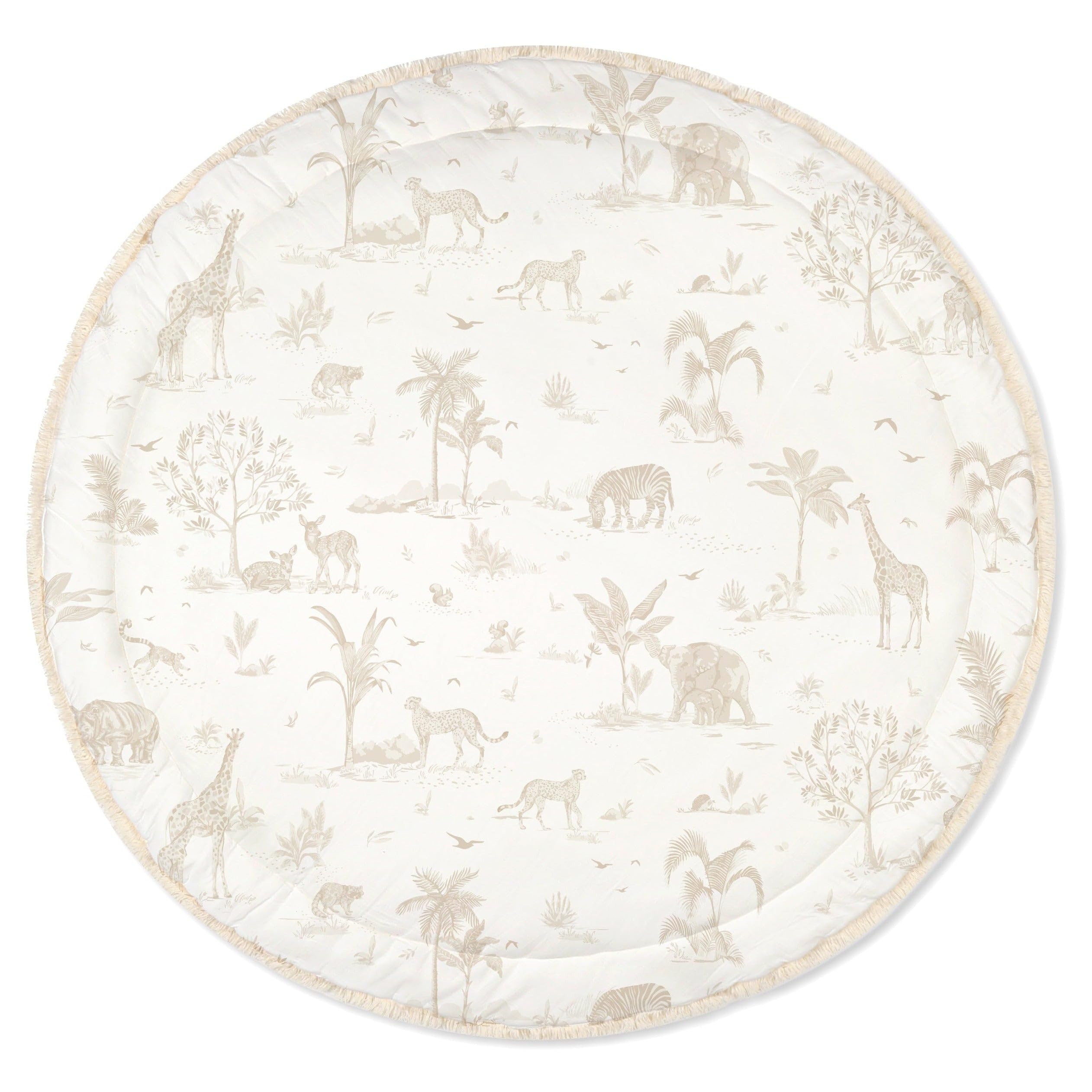 MakeMake Organics Organic Play Mat Round 48 Safari offers a cozy, safe tummy-time space.