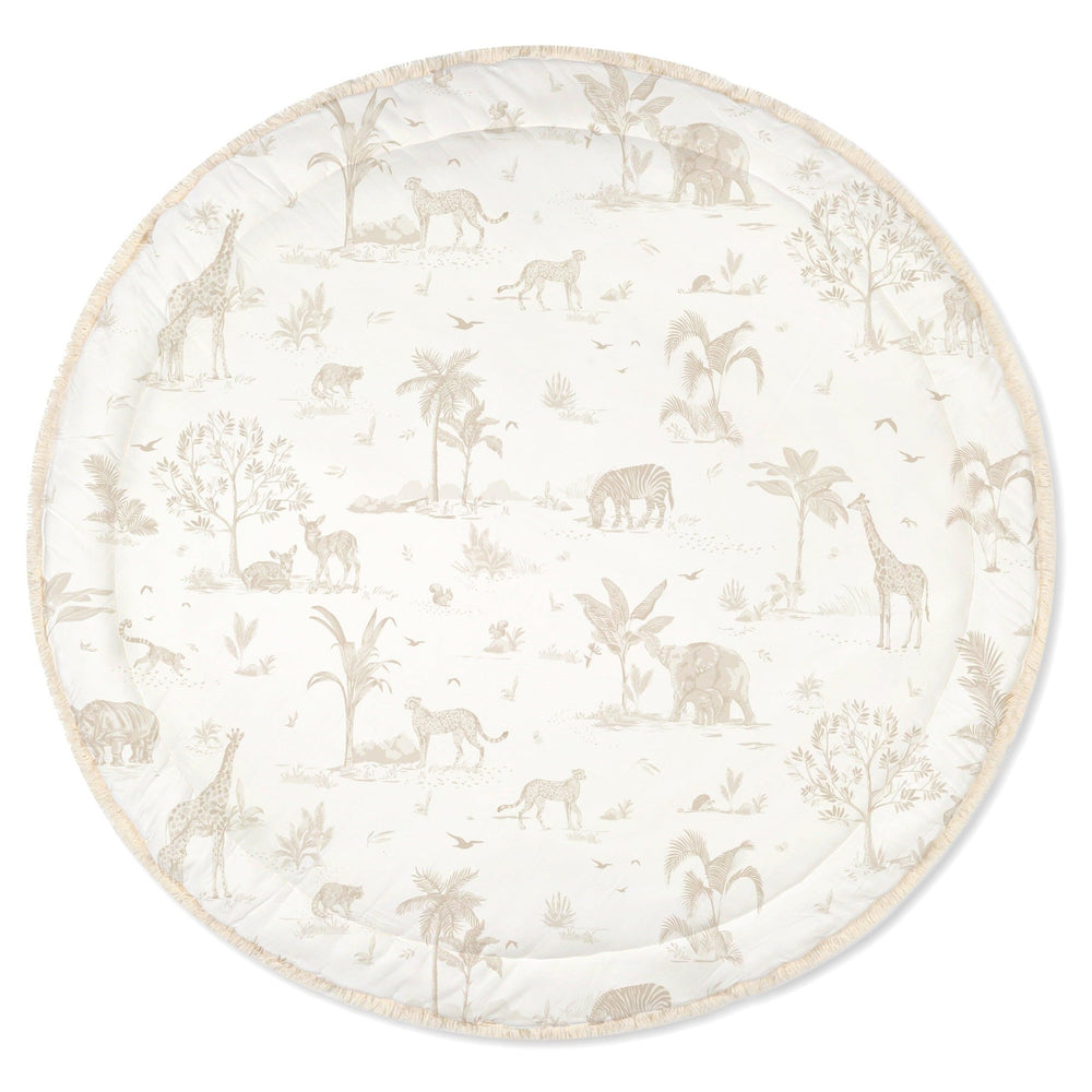 MakeMake Organics Organic Play Mat Round 48 Safari offers a cozy, safe tummy-time space.