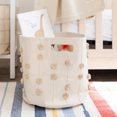 Makemake Organics storage bin in a tidy closet, sturdy 13x12 inches.