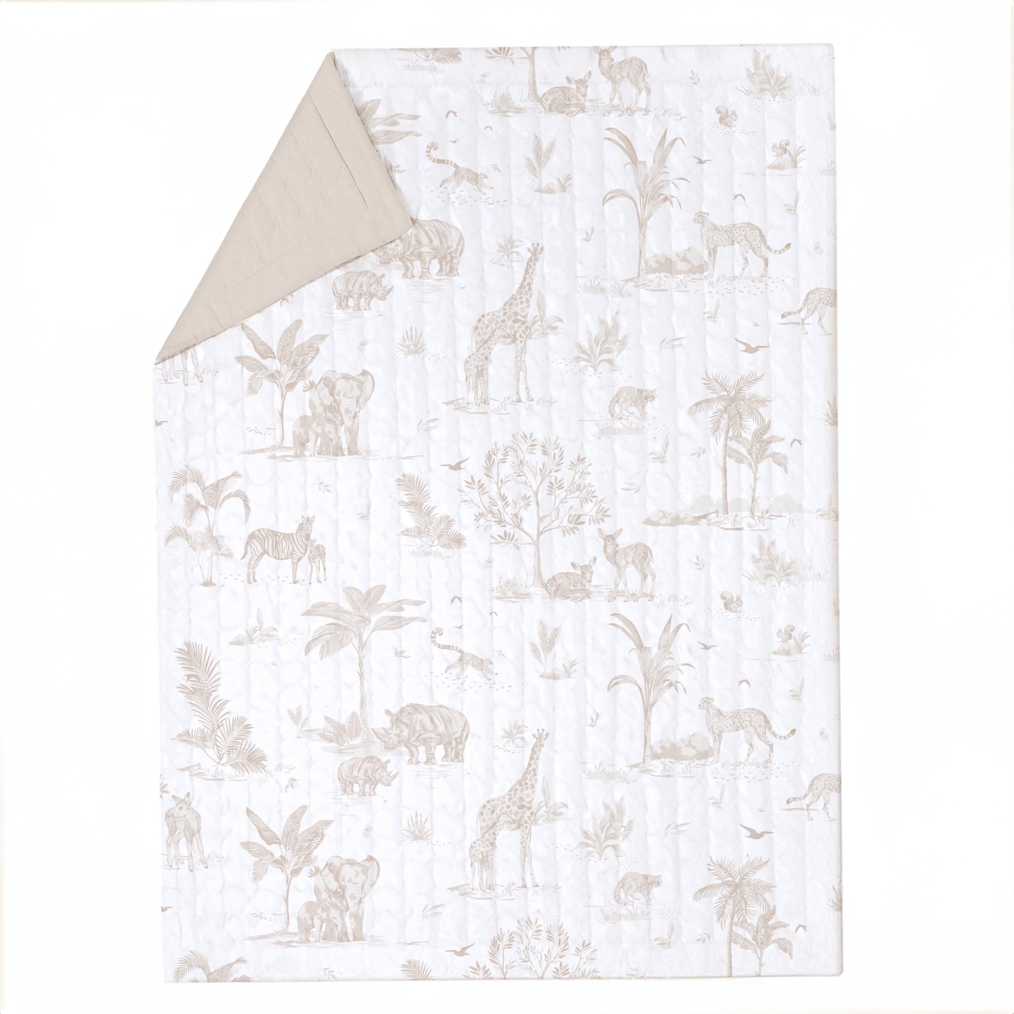 MakeMake Organics toddler comforter solid oat provides breathable warmth for all-season use.