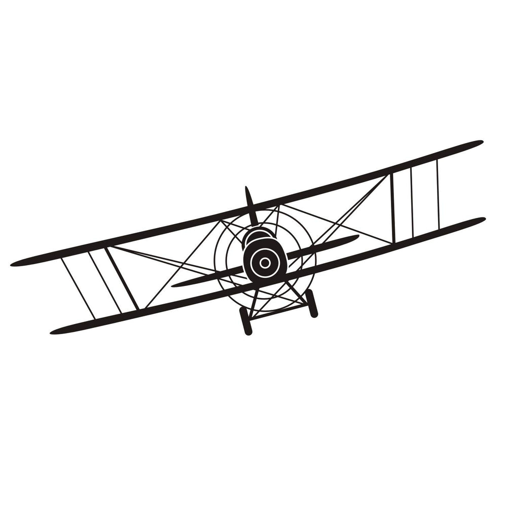Makeyes Biplane wall art for living room brings playful aviation vibe.
