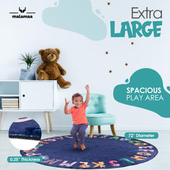 Malamaa ABC rug anti-slip bottom helps keep it in place during activities