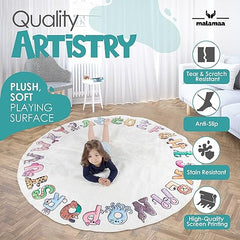 Malamaa ABC Rug with anti-slip bottom; stable surface during busy playtime.