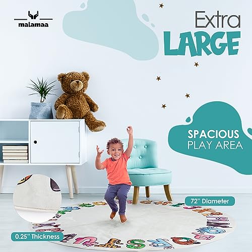 Malamaa ABC Rug nursery setting; soft surface ideal for crawling and sitting.