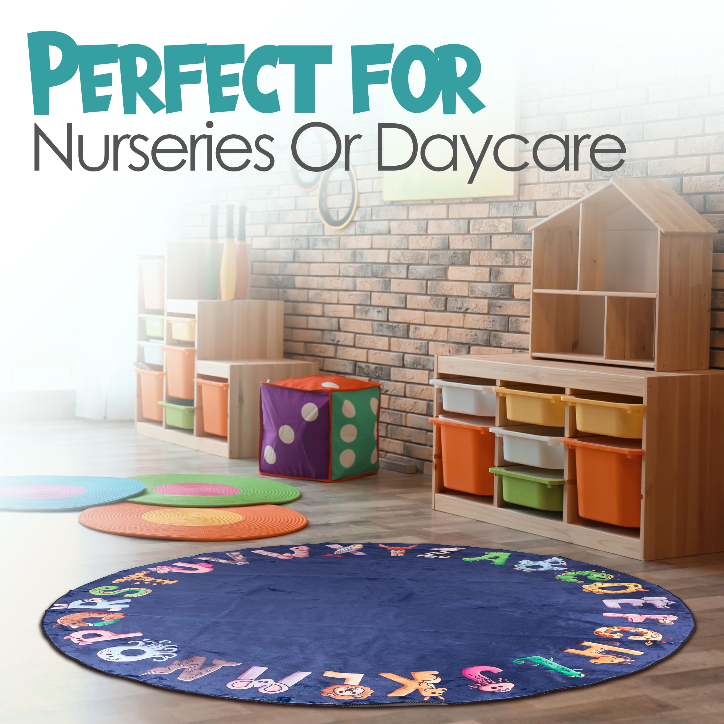 Malamaa ABC rug toddler play area enhances reading corners and nap time setups