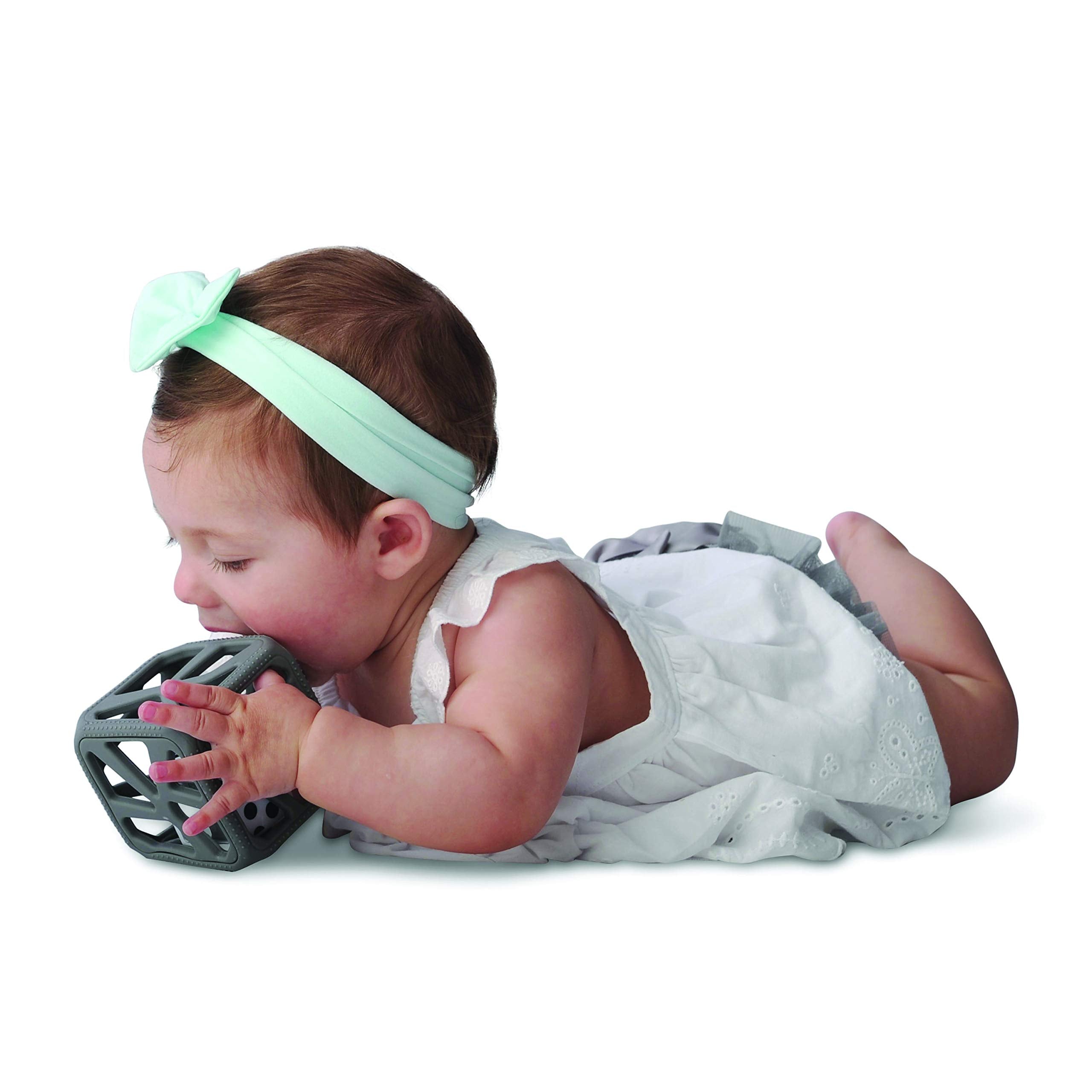 Malarkey Kids Grey Chew Cube portable for home and travel