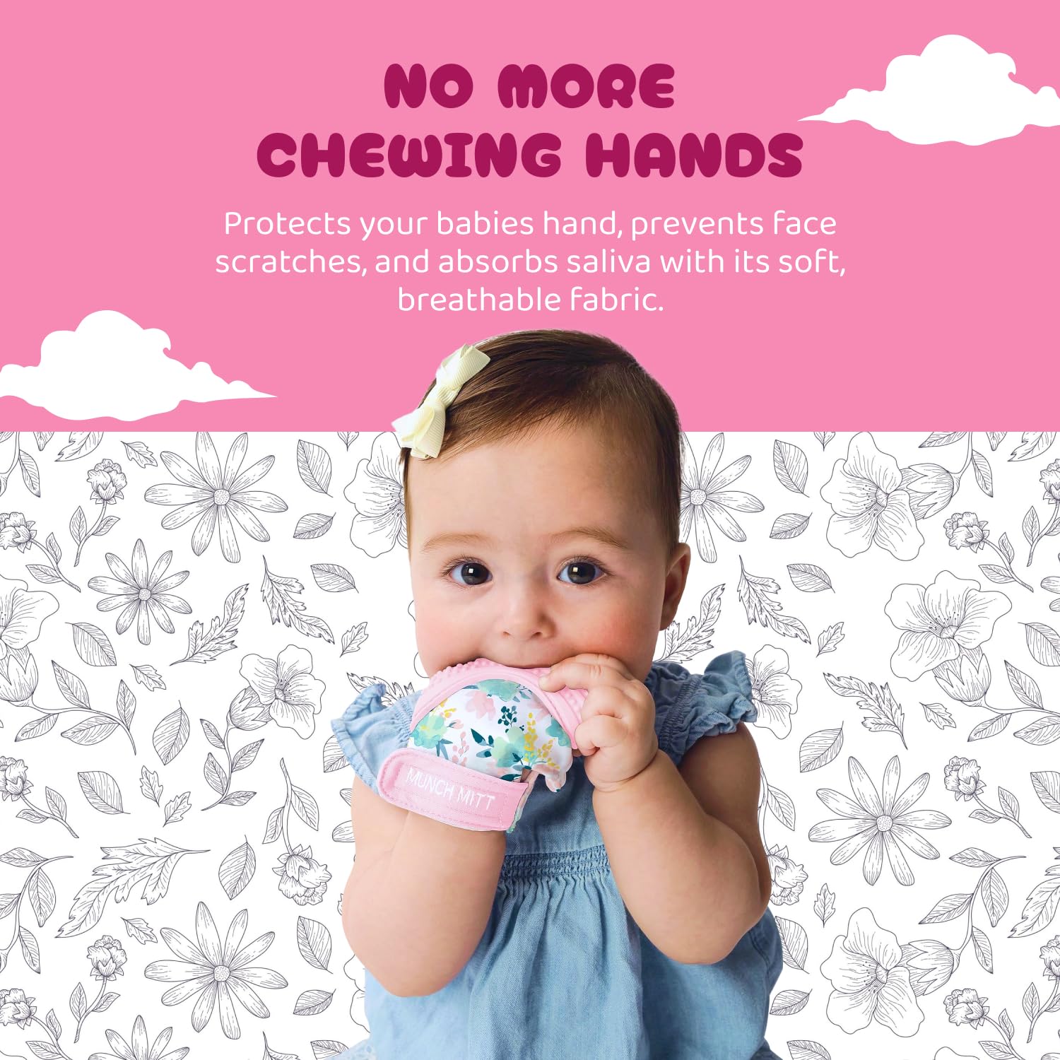 Malarkey Kids Munch Mitt soft breathable fabric catches drool