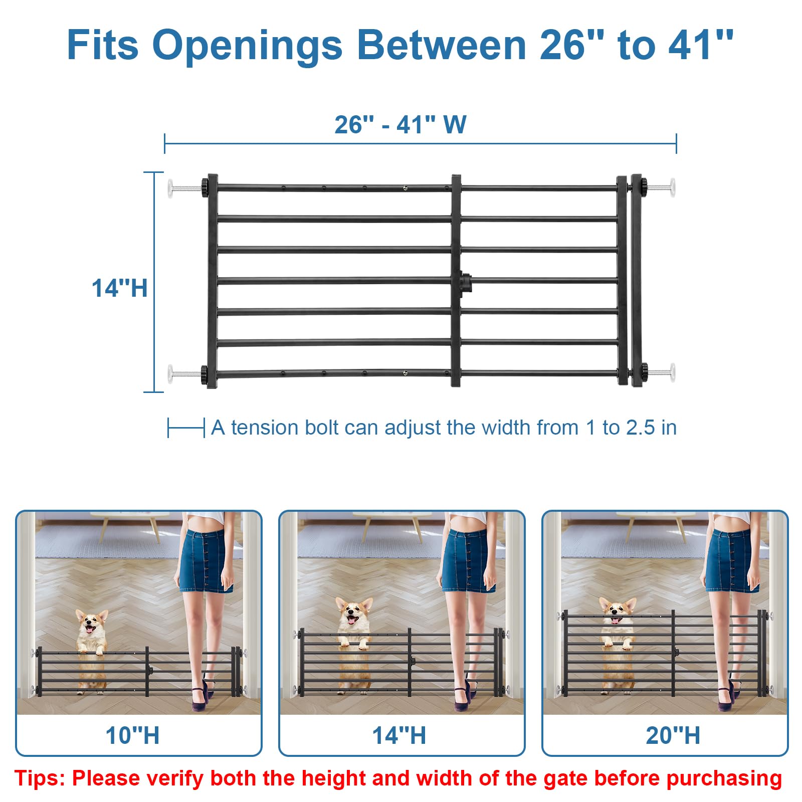 Malier gate with door lets small pets pass easily.