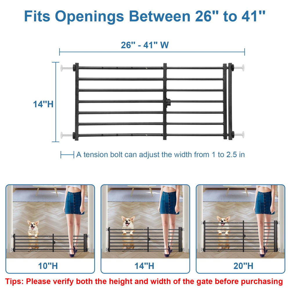 Malier gate with door lets small pets pass easily.