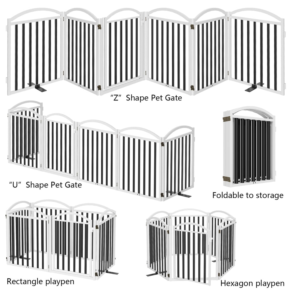 Malier metal dog gate black and white color options complement home décor.