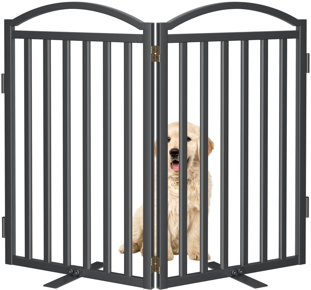 Malier Metal Freestanding Dog Gate: 32-inch tall barrier for stairs.
