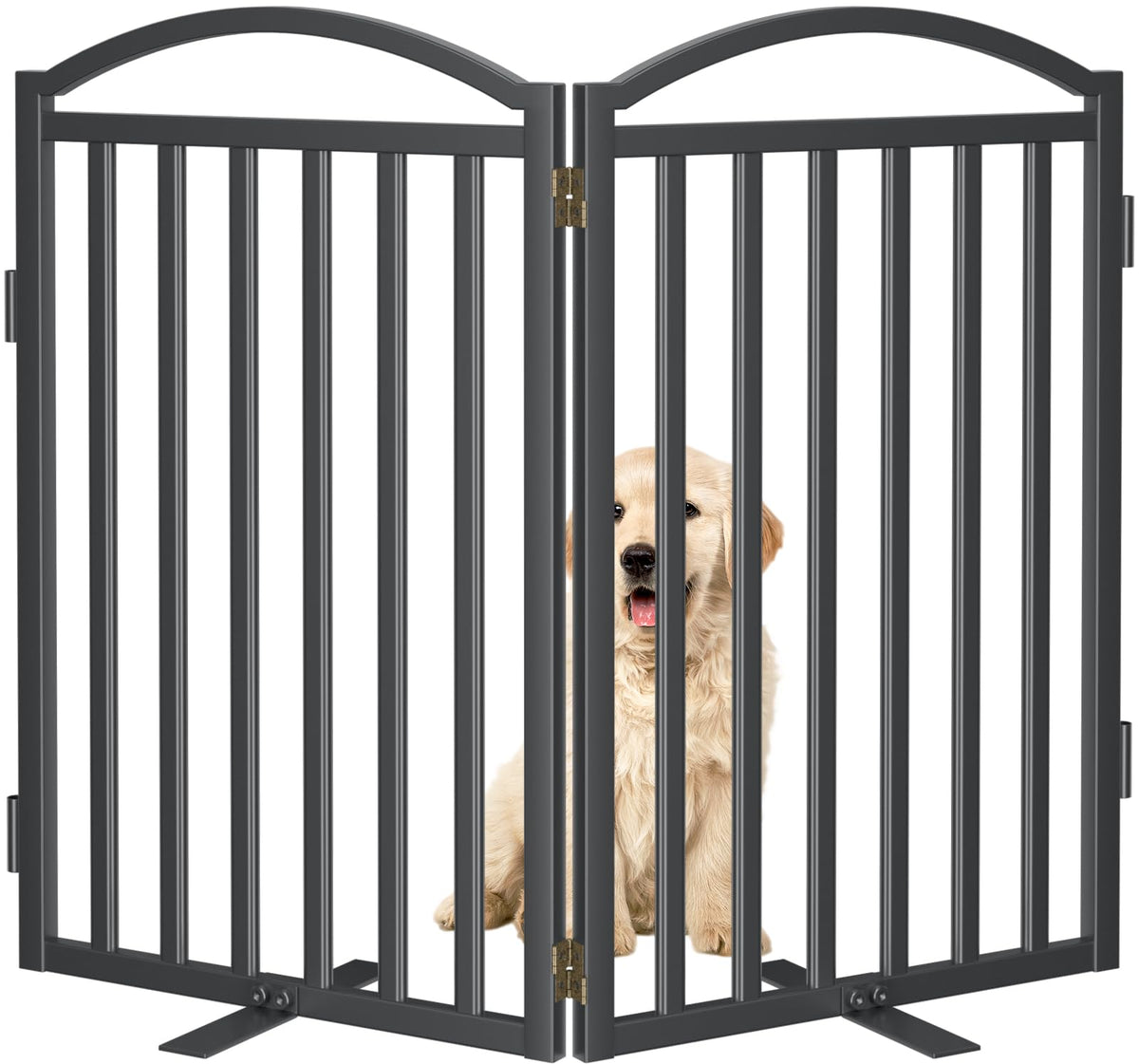 Malier Metal Freestanding Dog Gate: 32-inch tall barrier for stairs.