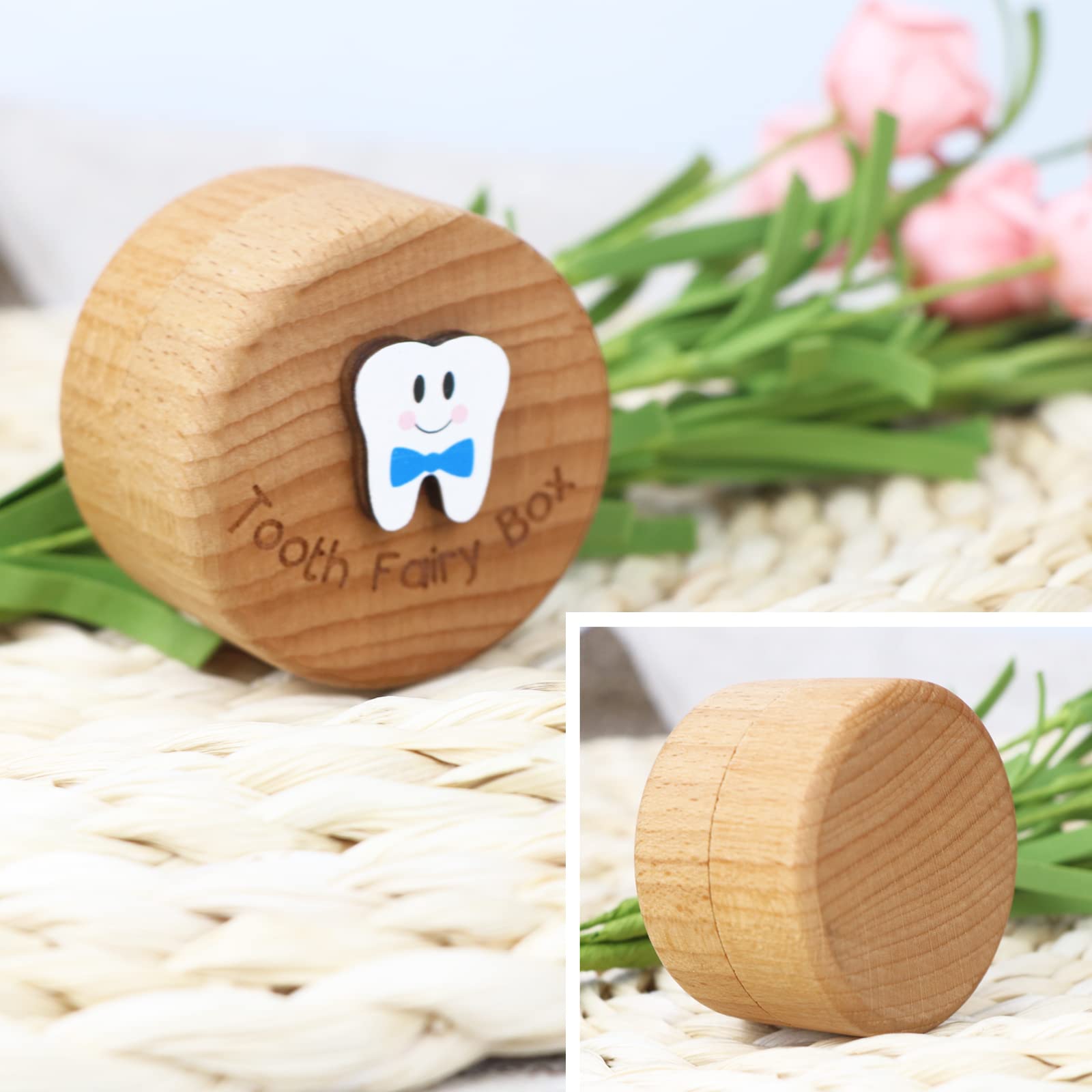 Malihome Tooth Fairy Box in beech wood with natural finish.