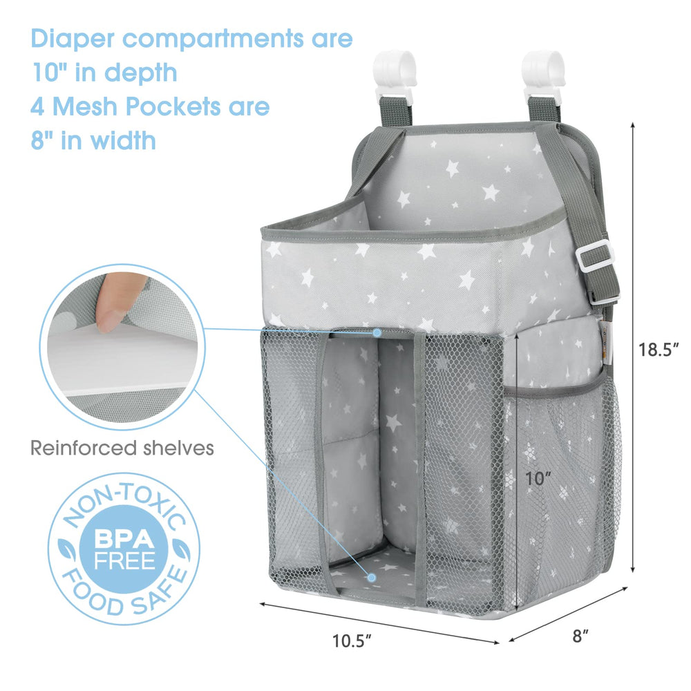Maliton adjustable straps fit thicker crib bars and car interiors.