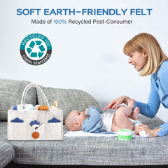 Maliton diaper caddy in a nursery setup for organized baby essentials