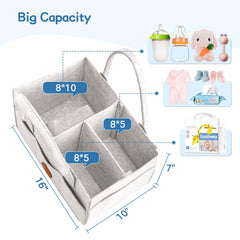 Maliton diaper caddy with removable divider for flexible storage