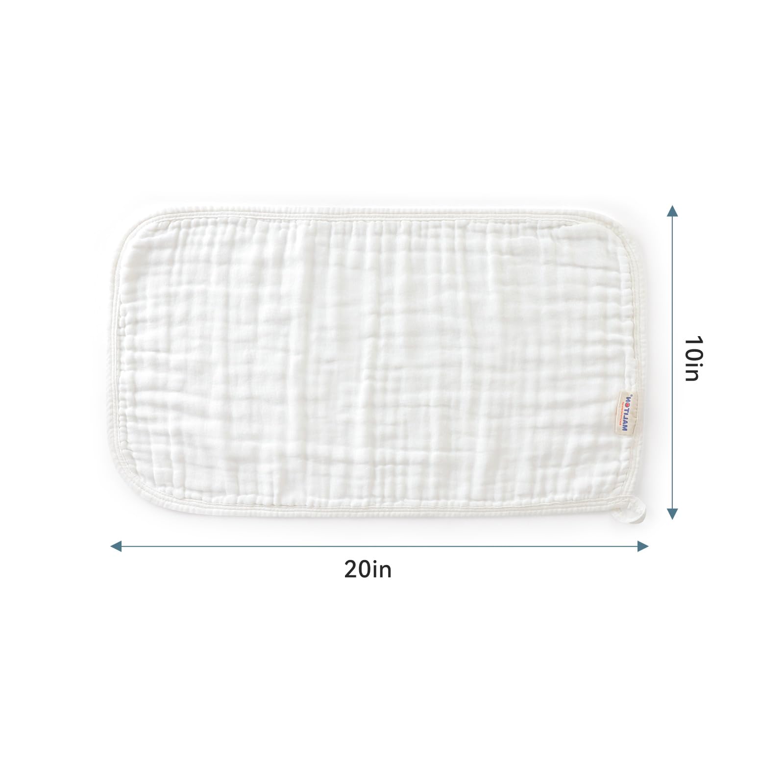Maliton burp cloths drying care illustration suggests air-dry routine preserves softness.
