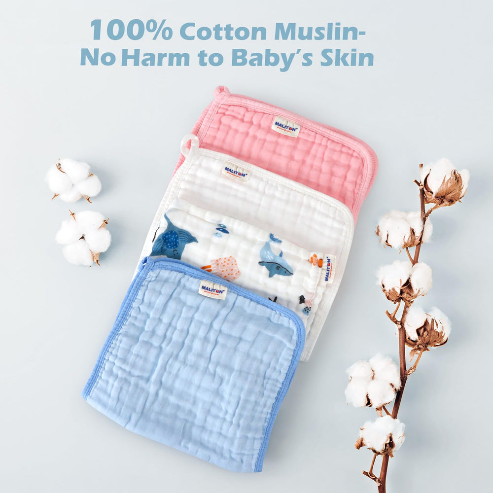 Maliton burp cloths soft cotton fiber close-up emphasizes gentle touch for sensitive skin.