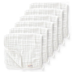 Maliton burp cloths white 20x10 close-up shows soft, breathable cotton for delicate baby skin.