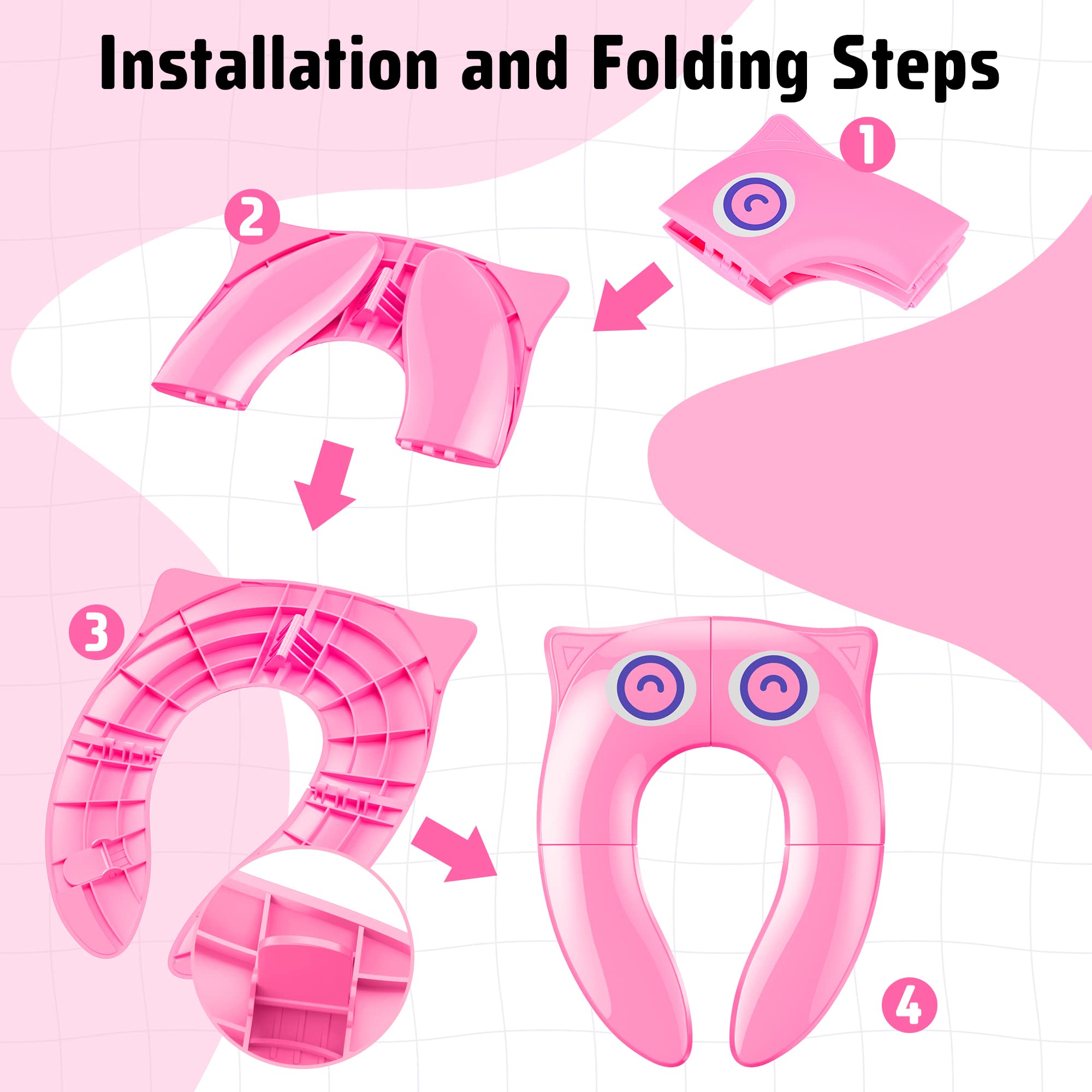Maliton compact folded potty seat for convenient storage