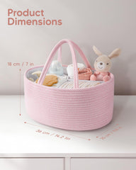 Maliton cotton rope basket shows soft, durable material for safe nursery storage