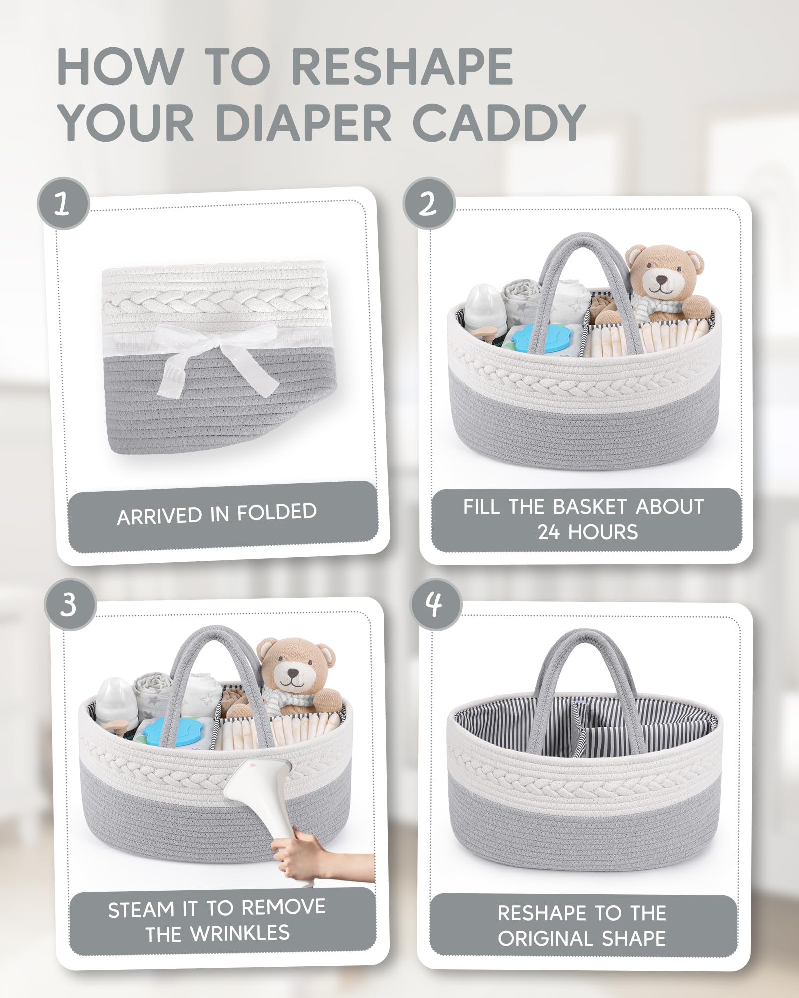 Gift-ready Maliton diaper caddy suitable for baby showers and registries.