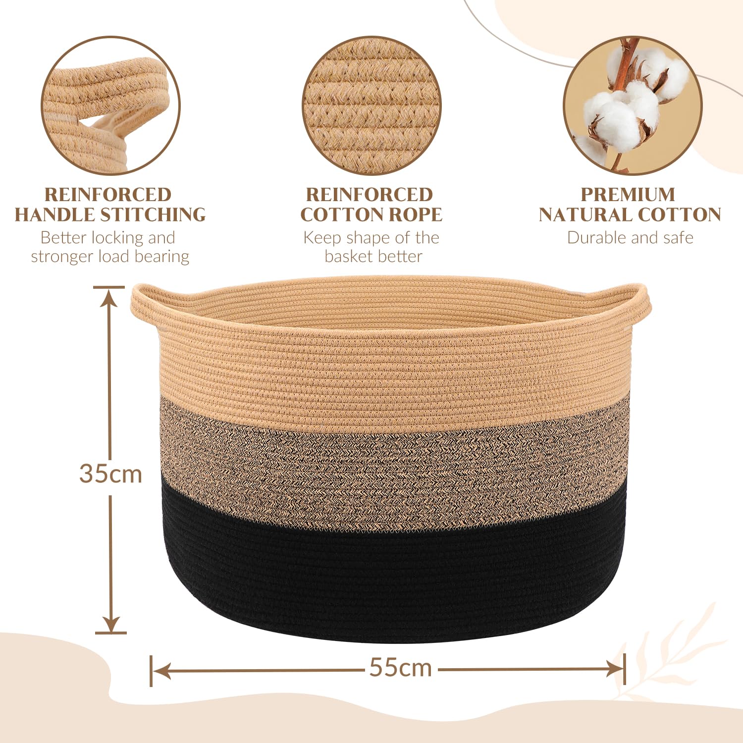 Close-up of Maliton cotton rope weave highlighting softness and durability.