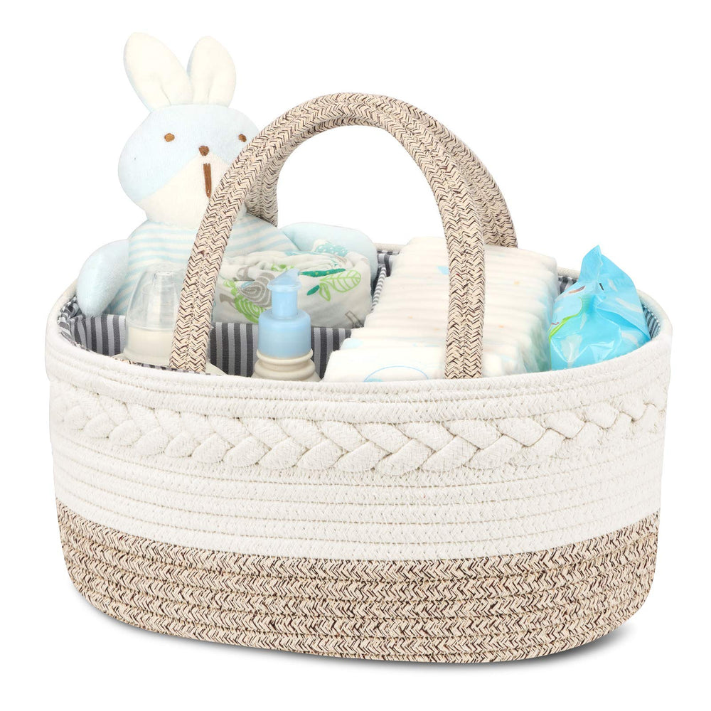 Maliton Diaper Caddy extended handles and removable divider enable easy transport