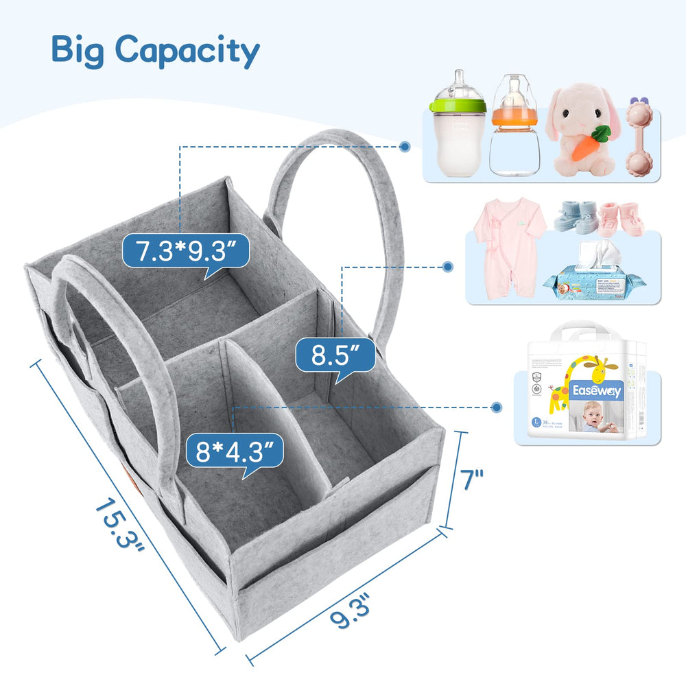Maliton Diaper Caddy felt texture close-up highlights premium, baby-safe material.