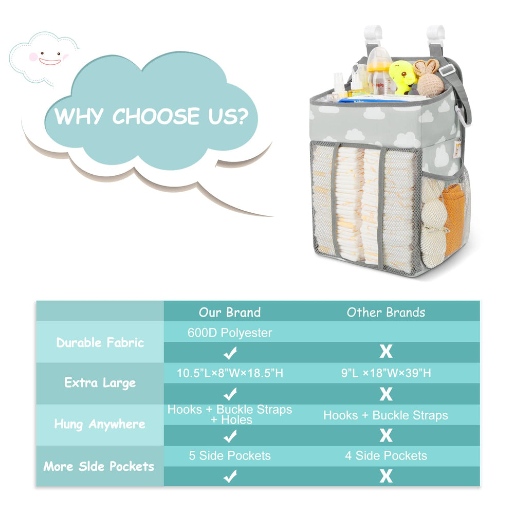 Gray Cloud Maliton diaper caddy packaged as a thoughtful baby gift