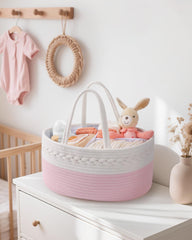Maliton diaper caddy long handles make it easy to move between rooms.