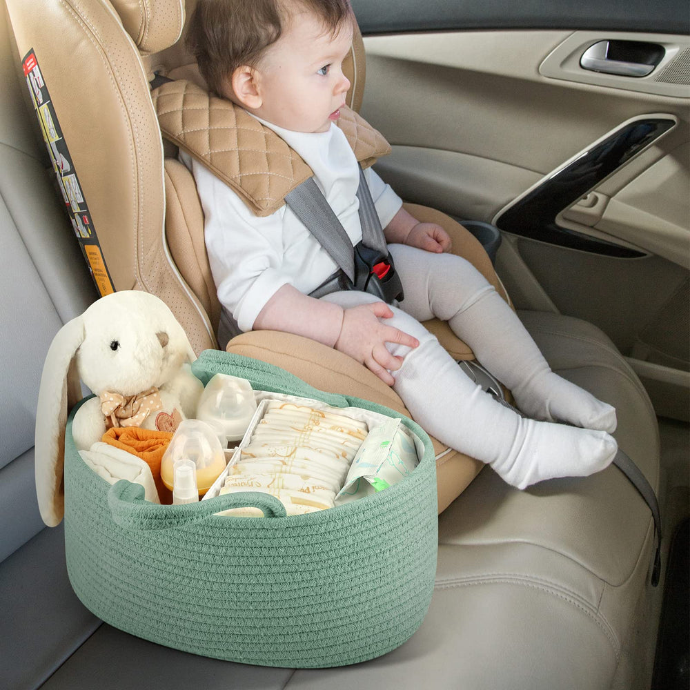 Maliton nursery storage basket complements nursery decor with soft, woven texture.