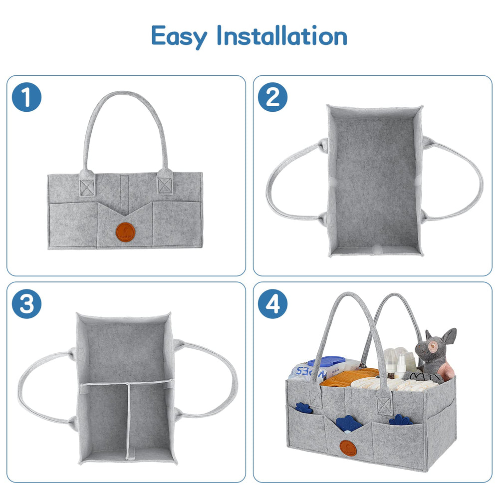 Maliton Diaper Caddy is portable for travel and hotel stays.