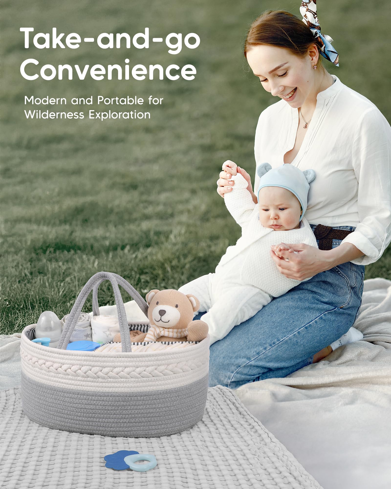 Maliton diaper caddy serves as a versatile organizer for baby essentials.