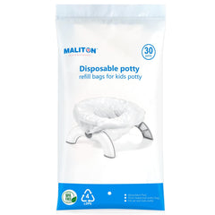 Maliton disposable potty liners with absorbent pad for quick cleanup.