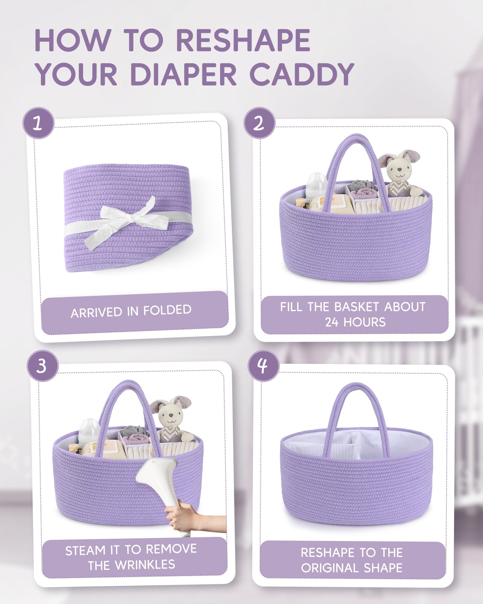 Durable, odor-free Maliton rope basket is skin-friendly for babies
