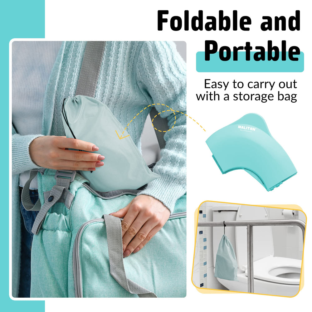 Maliton foldable design creates a compact, travel-ready potty seat.
