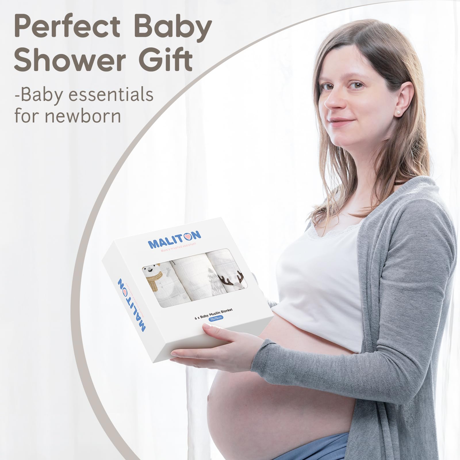Maliton gift-ready reindeer swaddle blankets enhance baby registry choices.