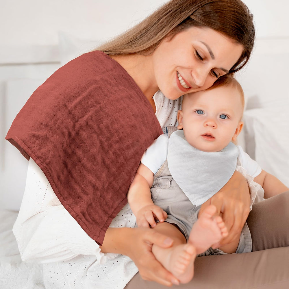 Maliton Muslin Burp Cloth six-layer close-up highlights absorbent design